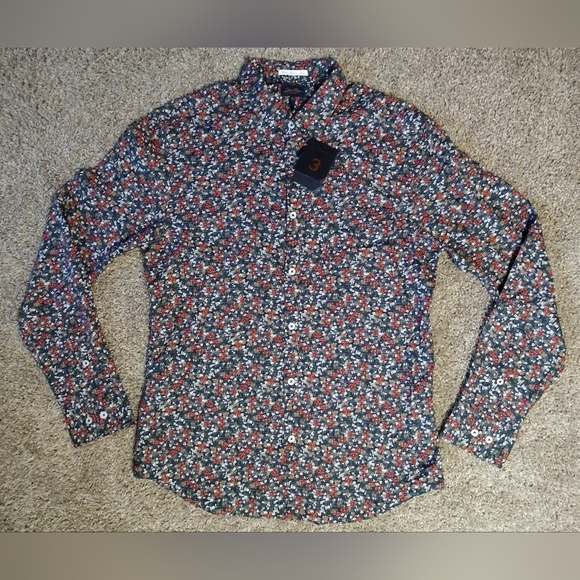 Good Man Brand Floral Long Sleeve Button Down Shirt NWT - Picture 2 of 9